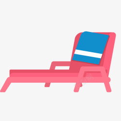 休闲躺椅夏天海滩休闲躺椅矢量图高清图片