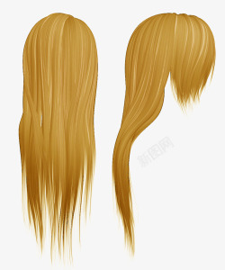 棕色女士头发发型集合假发素材