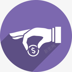 日进斗金手拿钱币的图标高清图片