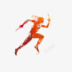 鐢靛姏绉戞妧奔跑的人剪影高清图片