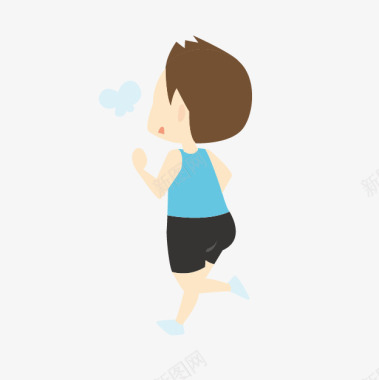 芒种人物健身健身跑步的小男生图标图标