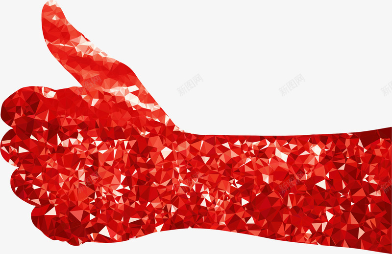 红色钻石纹理竖大拇指png免抠素材_88icon https://88icon.com 大拇指 棒 红色 钻石纹理