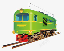 绿色绿皮火车素材