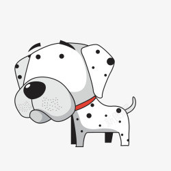 黑白轮廓动物图案卡通白色斑点狗高清图片