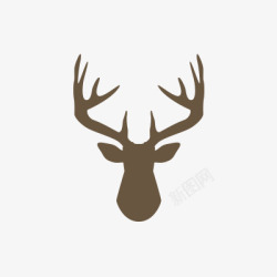 麋鹿图标咖啡色麋鹿剪影图标高清图片