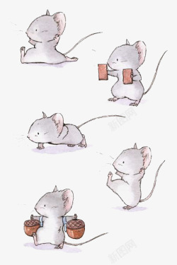 宝宝动物五只小老鼠高清图片