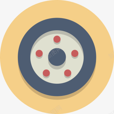 轮毂汽车轮轮胎轮圆形图标图标