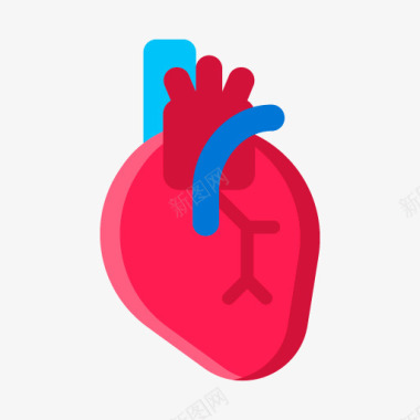 手绘红色心脏医疗图标图标