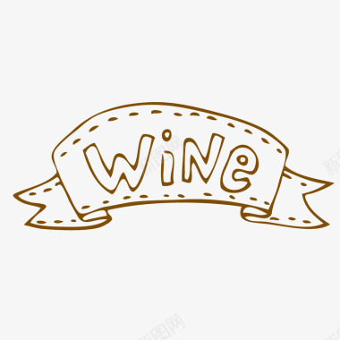 餐具葡萄酒标签西餐厅宣传用手绘矢量图图标图标