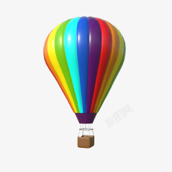 棕色吊篮卡通彩色热气球高清图片
