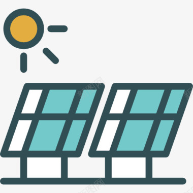 太阳能太阳能电池板图标图标