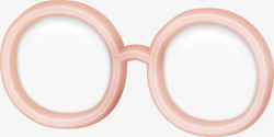 粉色圆框眼镜素材