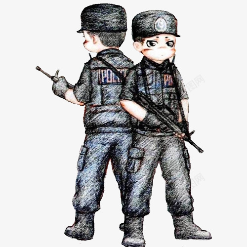 两位背靠背的兵哥哥png免抠素材_88icon https://88icon.com 两位 公务员 兵哥哥 制服 卡通兵哥哥 士兵 展示 持枪 背靠背