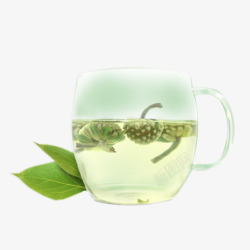 玻璃杯凉饮产品实物茶饮绿萝养生花茶高清图片