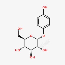 红色化学因子熊果苷化学分子式高清图片