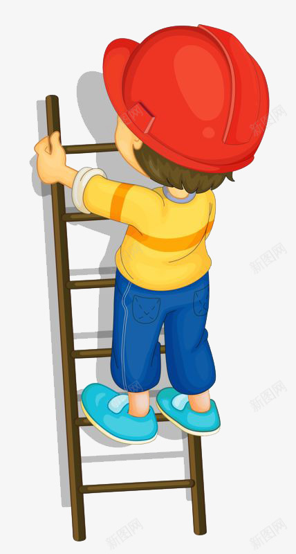 爬梯子的小男孩png免抠素材_88icon https://88icon.com 创意 卡通 小男孩 手绘 梯子