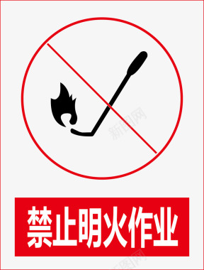 公共信息标志禁止明火作业矢量图图标图标