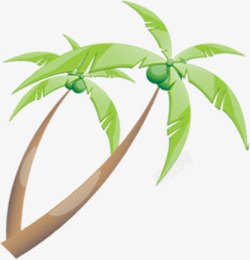 耸立的卡通椰子树夏天素材