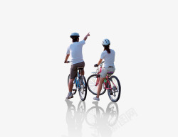 戴帽子的男女骑单车的人高清图片