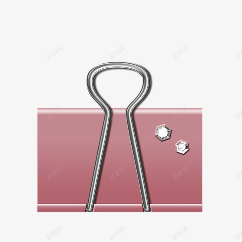 卡通手绘夹子png免抠素材_88icon https://88icon.com 夹子 粉色 钻石 铁夹子