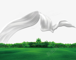 牛奶绿色牛奶丝带绿色草坪草地高清图片