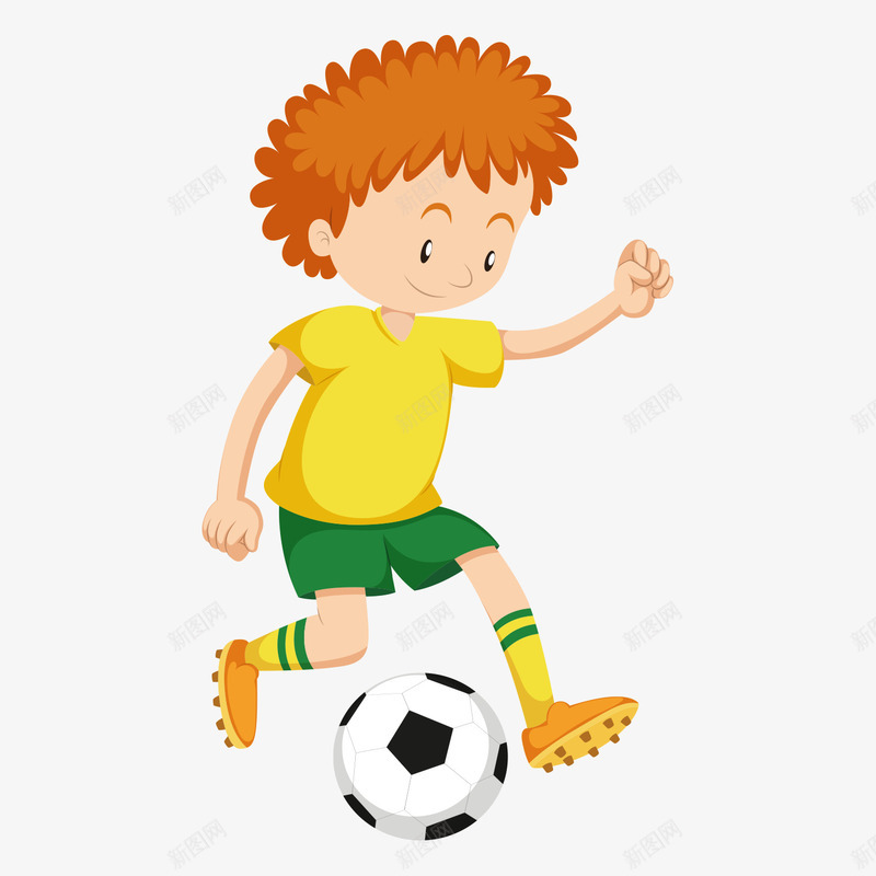 卡通风格踢足球元素矢量图ai免抠素材_88icon https://88icon.com 人物 体育 俄罗斯世界杯 卡通人物 插画 球类运动 球赛 竞技 运动 运动健身 锻炼 青春 青春活力 矢量图