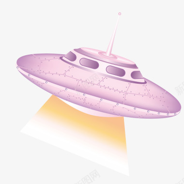 发光紫色发光火箭飞船矢量图图标图标