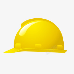 黄色质感塑料安全帽素材