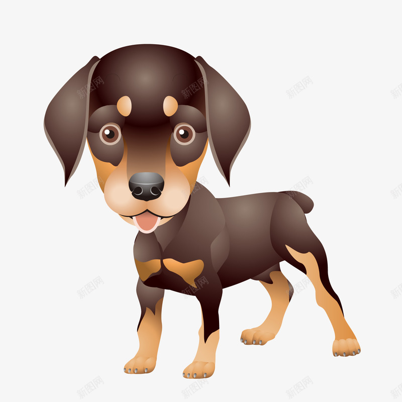 棕色的可爱小狗矢量图ai免抠素材_88icon https://88icon.com 动物设计 卡通 宠物店 宠物设计 小狗 矢量图