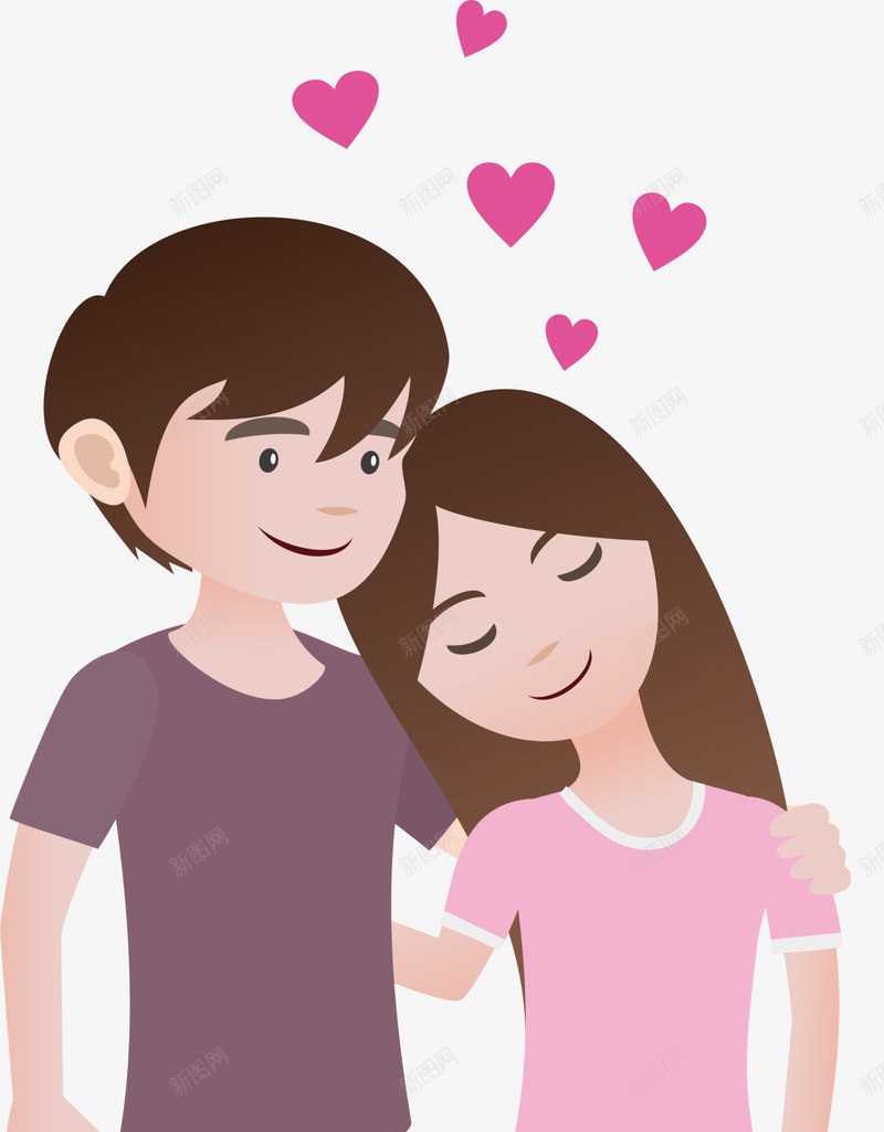 情人节甜蜜的情侣png免抠素材_88icon https://88icon.com 开心 情人节 搂着肩膀 爱心满满 爱情 甜蜜的情侣