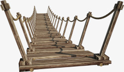 棕色简约木桥装饰图案素材