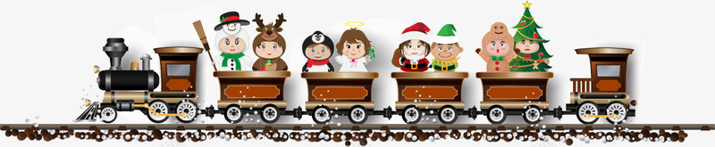圣诞节棕色小火车png免抠素材_88icon https://88icon.com 可爱小朋友 圣诞服饰 圣诞老人装扮 圣诞节 棕色小火车 麋鹿服饰
