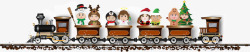 火车麋鹿圣诞节棕色小火车高清图片