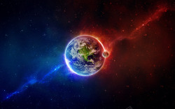 蓝色星球冰与火的地球高清图片