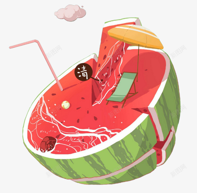 西瓜夏日元素夏立夏png免抠素材_88icon https://88icon.com PNG 元素 夏 夏天 夏日 暑天PNG 立夏 素材 西瓜破