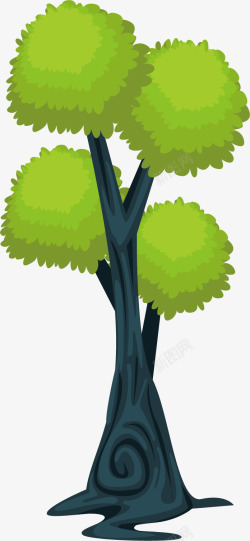生命力旺盛的绿色树木矢量图素材