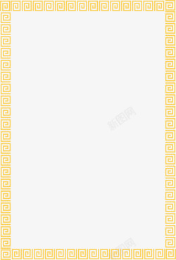 中国风黄色黄色古风边框矢量图高清图片