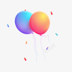 飞起来的气球气球装饰元素高清图片