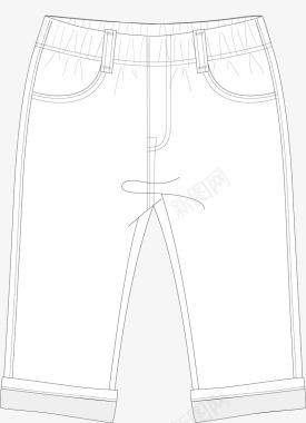日系休闲手绘女士休闲长裤图标图标