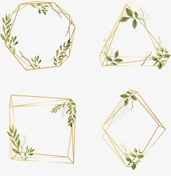 三角形装饰夏天绿植边框高清图片