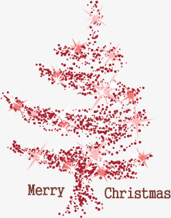 圣诞树闪亮红色圣诞树素材