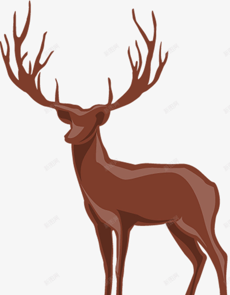 写实麋鹿矢量图ai免抠素材_88icon https://88icon.com 动物手绘 卡通麋鹿 棕色麋鹿 矢量麋鹿 矢量图