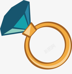 宝石蓝钻石戒指素材