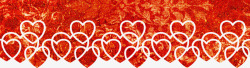 红色心型信纸背景花纹分隔符素材