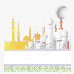 创意清真寺穆斯林建筑海报背景素材
