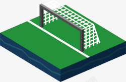 3D足球场地球门矢量图素材