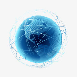 蓝色互联网地球矢量图素材