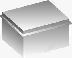 银白色金属材质方形盒子矢量图素材
