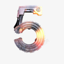 齿轮管道金属艺术字5高清图片