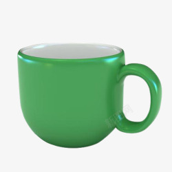 马克杯DIY绿色陶瓷马克杯子高清图片